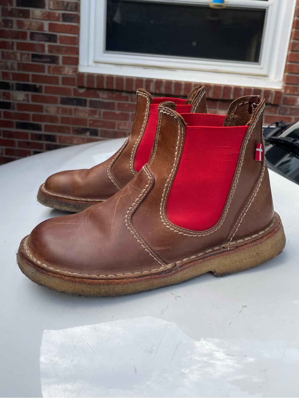 Duckfeet Roskilde Brown And Red Chelsea Boots Size 39